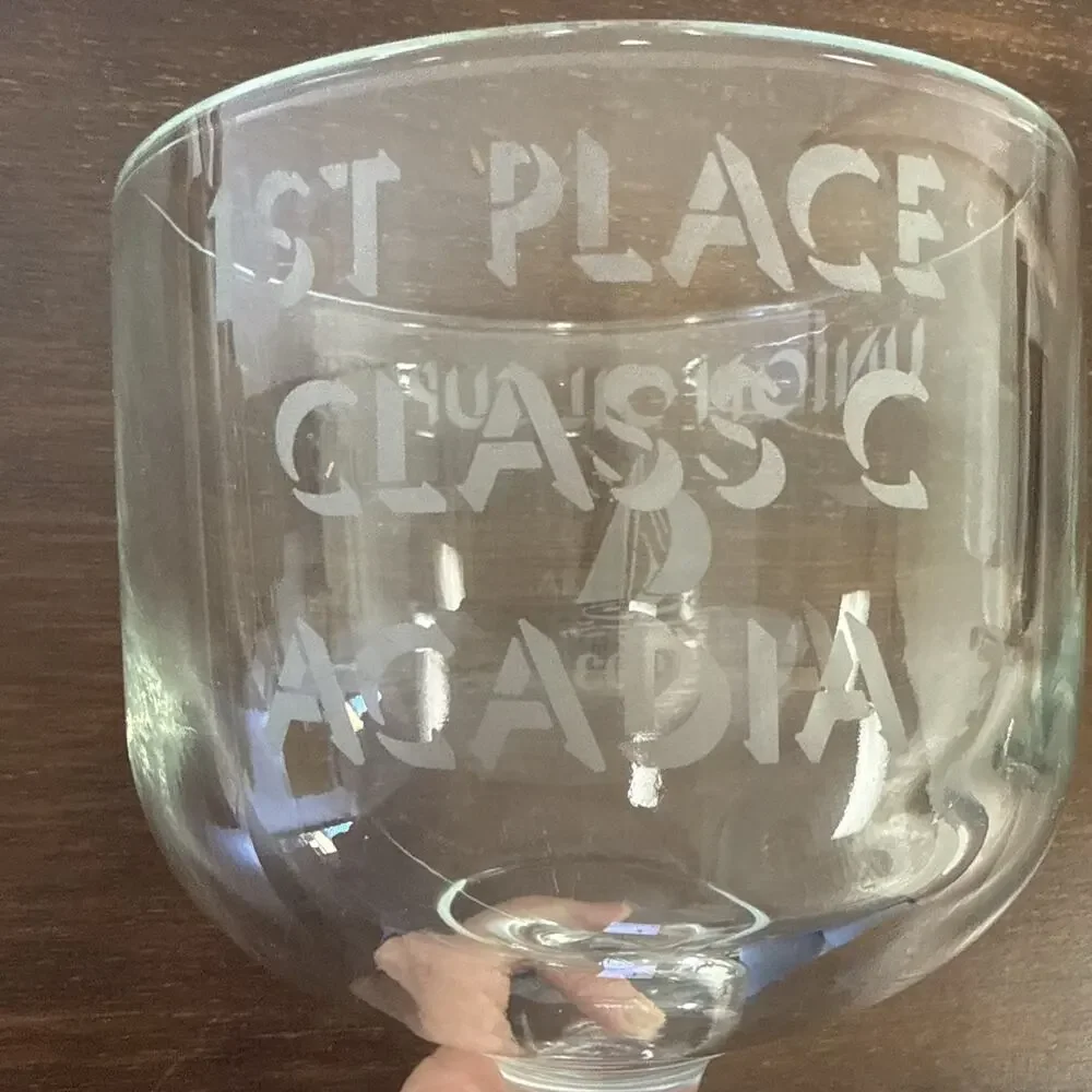 VTG 1993 Union Oil Cup 1st Place Yacht Trophy Glass Acadia Sailboat Class C